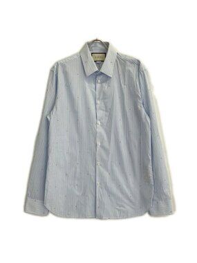 Gucci Blue Striped All Over Pattern Shirt